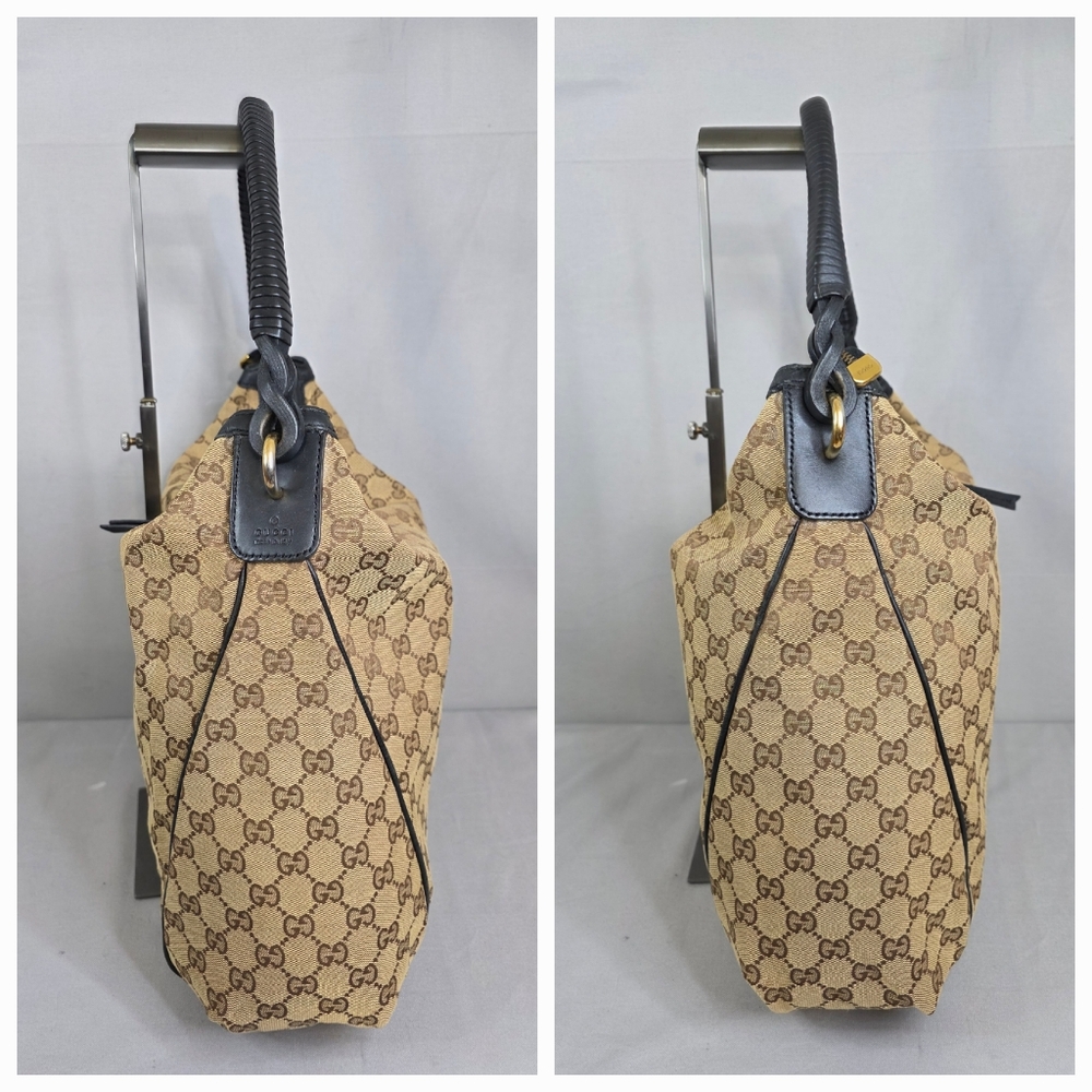 Gucci Tan and Black Hobo Bag - Picture 8 of 16